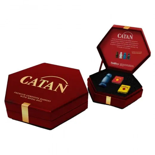 Professionell kvalitet - Catan Premium Gemstone Robbers with Metal Dice - Aquamarine