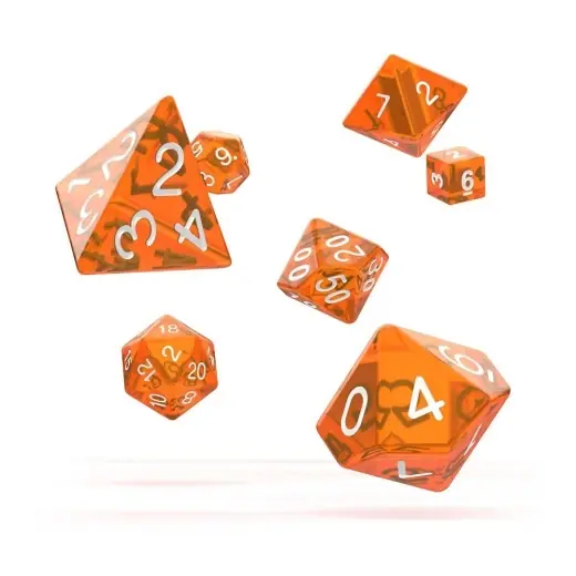 Oakie Doakie Dice RPG Set Translucent - Orange 7 pack | Expressleverans
