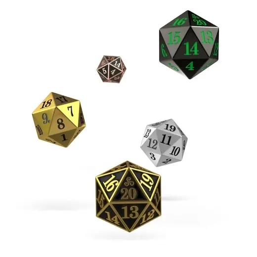 Oakie Doakie Dice D20 Spindown Dice Set - Metal 5 pack - Köp nu