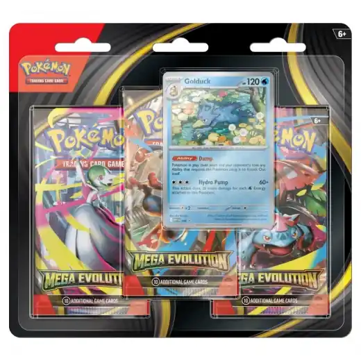 Nytt hos oss | Pokémon TCG Mega Evolution Boosters 3-Pack Golduck