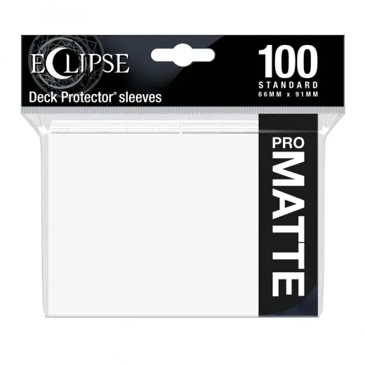 Eclipse Matte Deck Protector Sleeves 66 x 91 mm - White - Spara nu