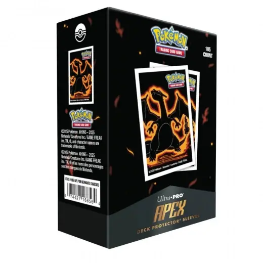 Pokémon TCG Apex Deck Protector Sleeves - Neon Kanto Charizard | Skynda dig