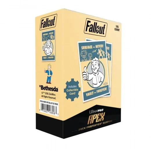 Sista dagarna | Fallout Apex Deck Protector Sleeves - Vault Boy Surface - Never! Vault - Forever!