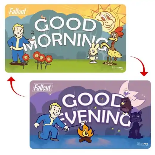 Fallout Double-Sided Playmat - Vault Boy Good Morning/Good Evening - Superpris