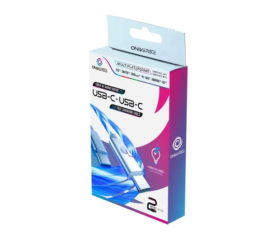 Oniverse Led Fast Charging Cable Usb-C > Usb-C, 2 M - White - Extra rabatt