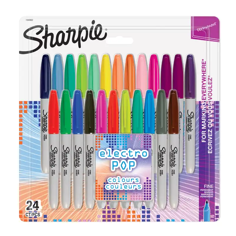 Sharpie - Permanent Marker Fine Electro POP 24-Blister (1940862) - Kundfavorit