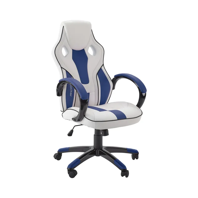 Favorit | Xrocker Maverick Height Adjustable Office Gaming Chair - White And Blue
