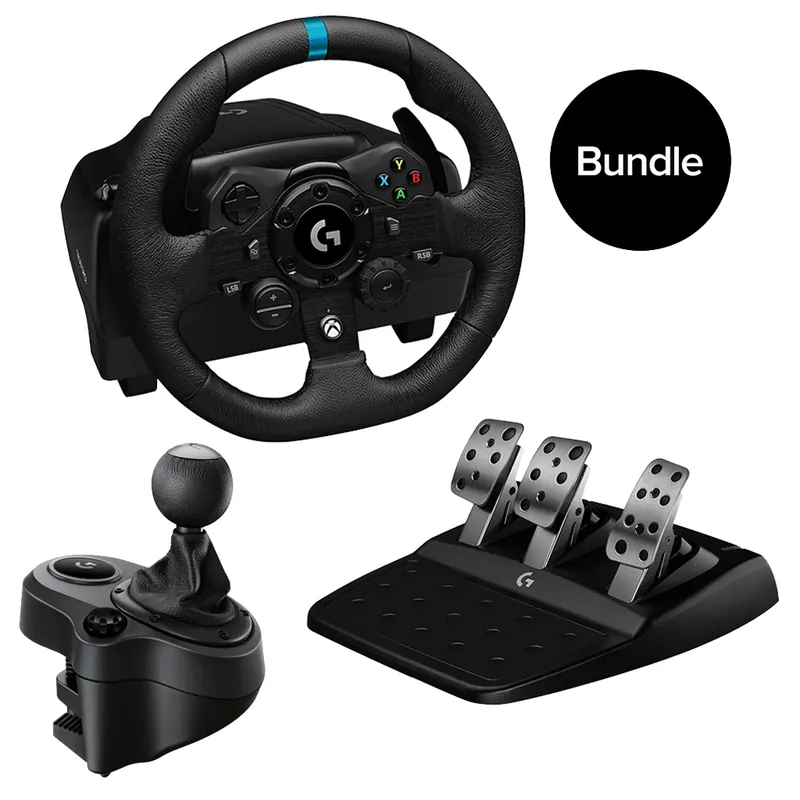 Logitech - G923 Racing Wheel and Pedals & Driving Force Shifter for Xbox One and PC - Bundle - Nytt i sortimentet
