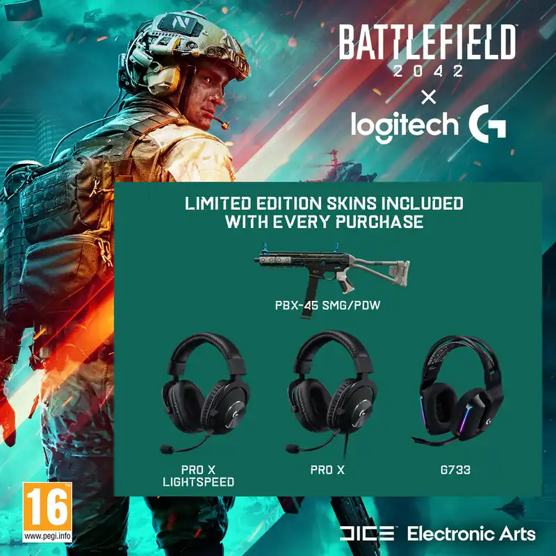 Logitech - G733 LIGHTSPEED Headset - BLACK +Battlefield PC SKIN bundle - Kanonerbjudande