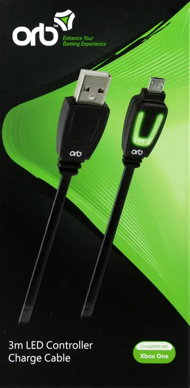Tidsbegränsat erbjudande | Xbox One - LED Controller Charge Cable 3m (ORB)