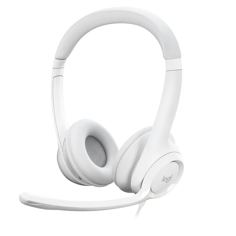 Logitech - H390 Wired Headset for PC/Laptop, Stereo Headphones with Noise Cancelling Microphone, USB-A WHITE | Köp direkt