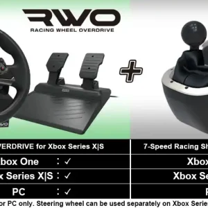 Bara denna vecka | HORI - Racing Wheel Overdrive + 7-Speed Racing Shifter Bundle For PC (Windows 11/10)