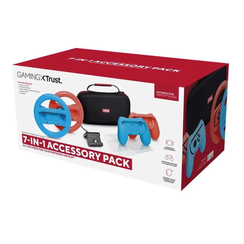Hög kvalitet - Trust - GXT1249 7-IN-1 Accessory Pack for NSW - Multicoloured - 55 mm (H) x 145 mm (D) x 270 mm (W)