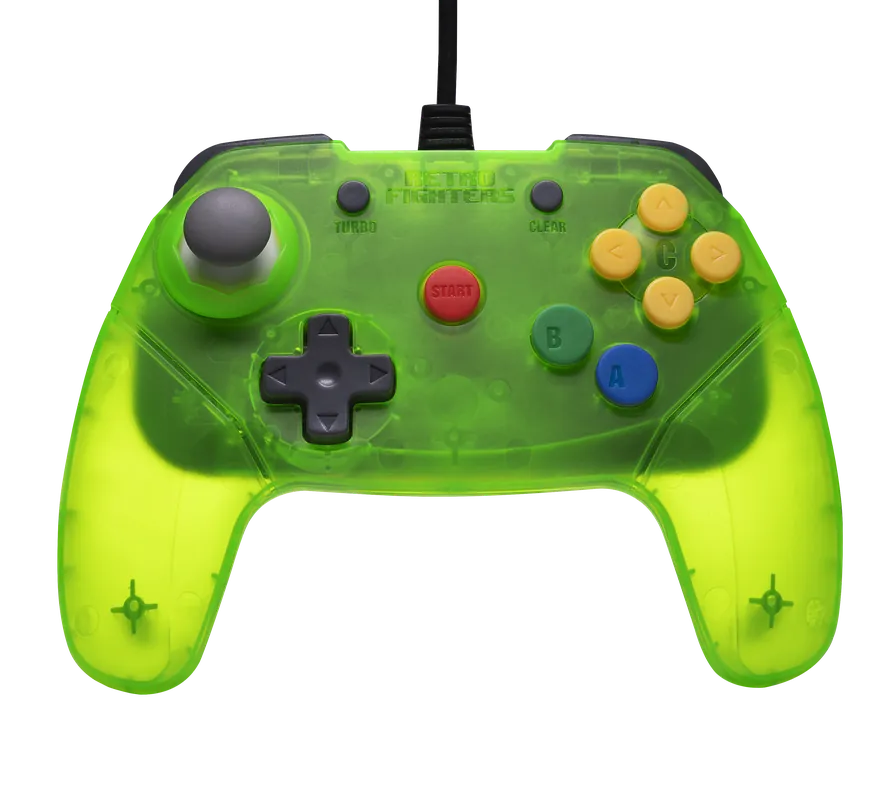 Finns tillgänglig | Retro-Fighters - Brawler64 Wired Controller - Green