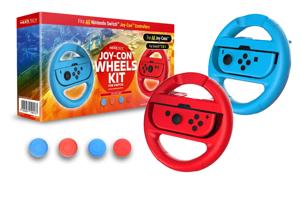 Maxx Tech - Joy-Con Wheels & Grip Kit for Nintendo Switch 2/1 - Rekommenderas