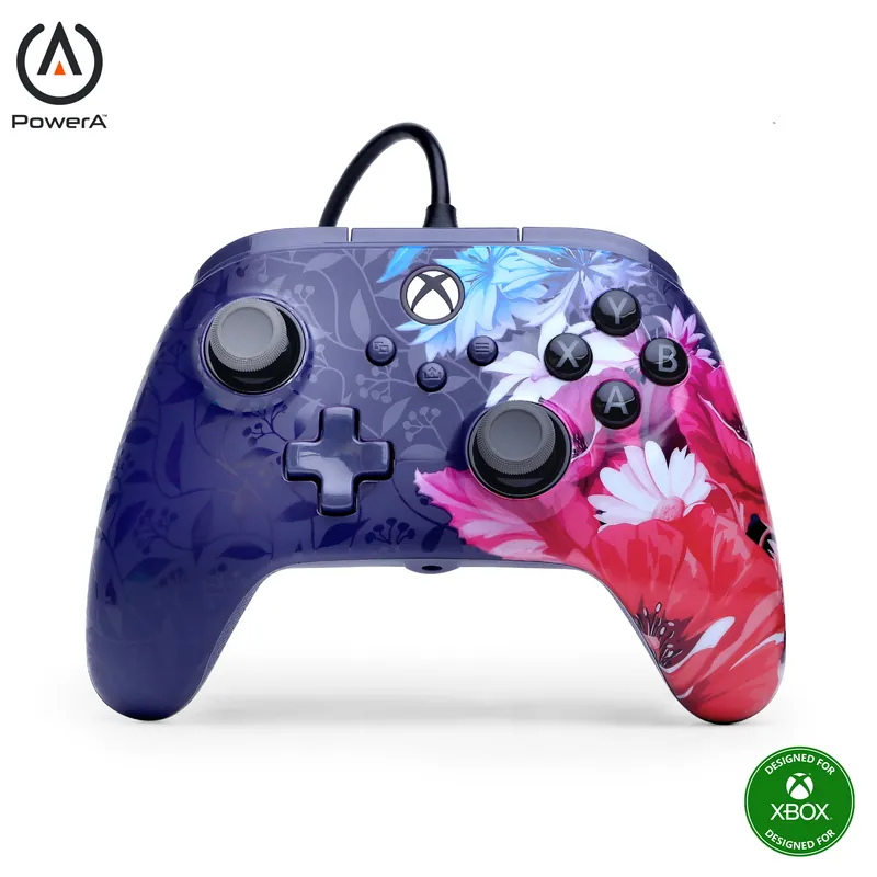 Snabb frakt - PowerA - Advantage Plus trådbunden handkontroll - Xbox Series X - S - Nattblomma