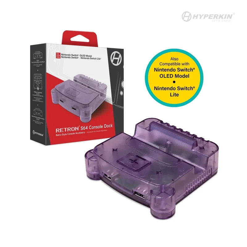 Hyperkin Retron S64 Console Dock - Switch (Purple) | Rabatt