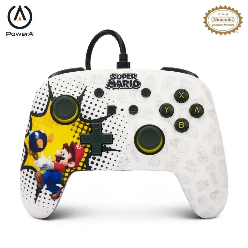 Fabrikspris | PowerA Enhanced Wired Controller - Bob-omb Blast/ Nintendo Switch