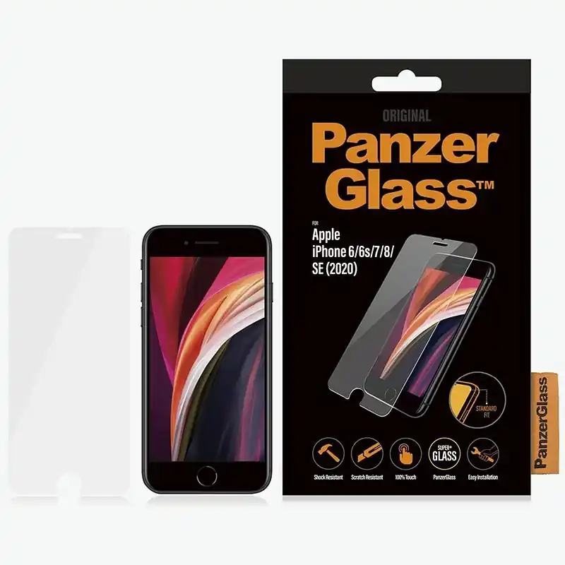 PanzerGlass - Screen Protector Apple iPhone 8 - 7 - 6s - 6 - SE (2020/2022) - Standard Fit - Fynd