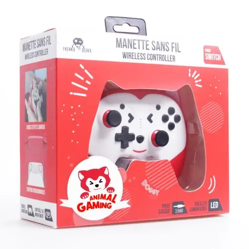 Freaks And Geeks - Switch - Doggy Wireless Controller for Children with paddles - Red | Ny lansering