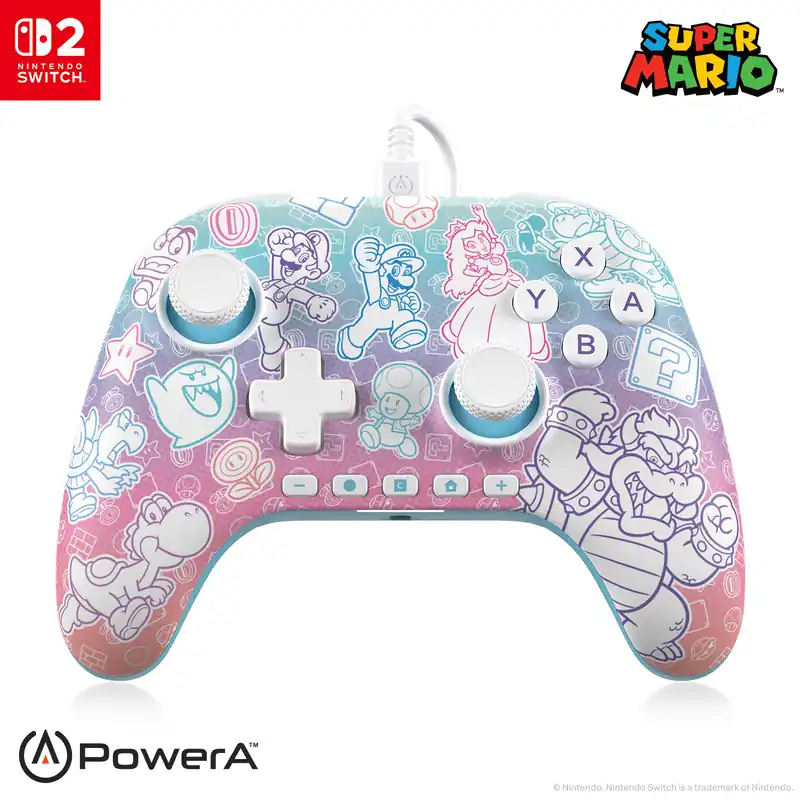PowerA Advantage Wired Controller for Nintendo Switch 2 - Mushroom Kingdom | Nytt i webbutiken