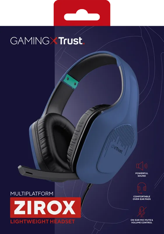 Trust - GXT415B Zirox Headset - Blue | Expressleverans