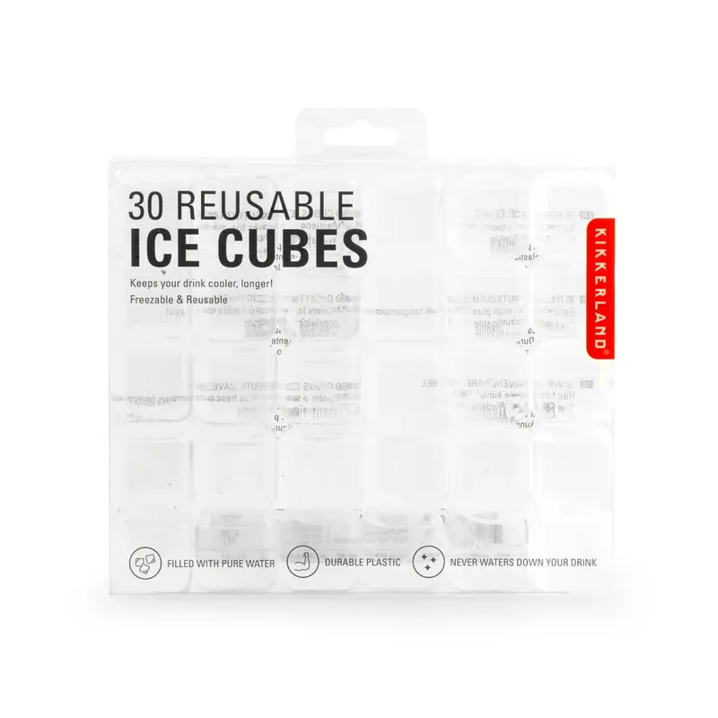 Kikkerland - Clear Reusable Ice Cubes S/30 | Riktigt fynd