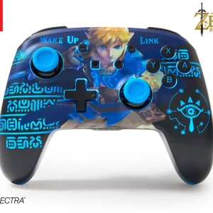 Storsäljare - PowerA Enhanced Wireless Controller With Lumectra Etched - Wake Up Link (Nintendo Switch)