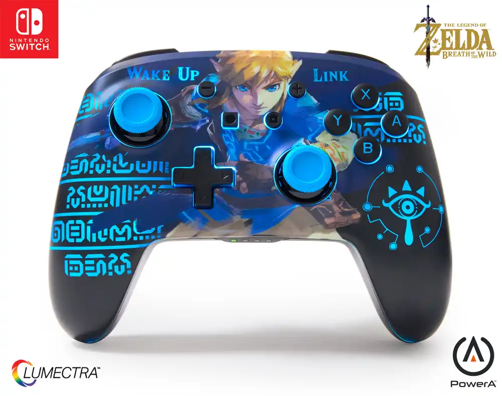 Storsäljare - PowerA Enhanced Wireless Controller With Lumectra Etched - Wake Up Link (Nintendo Switch)