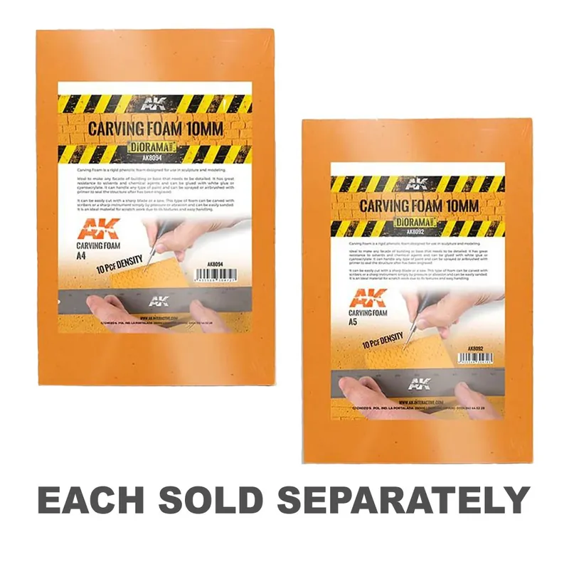 Mycket efterfrågad | AK Interactive Carving Foam Modeling Kit 10mm