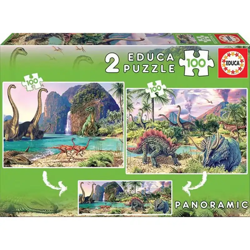 Educa Dino World Puzzle Collection 2x100pcs | Finns tillgänglig