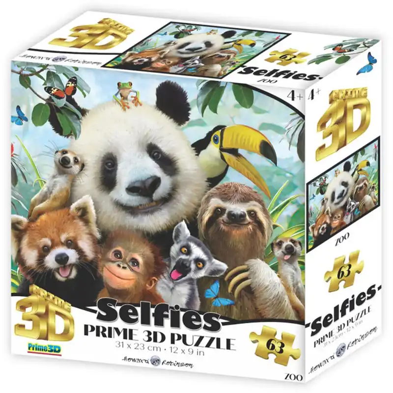 Prime3D Zoo Selfie 63-Piece 3D Puzzle - Specialpris