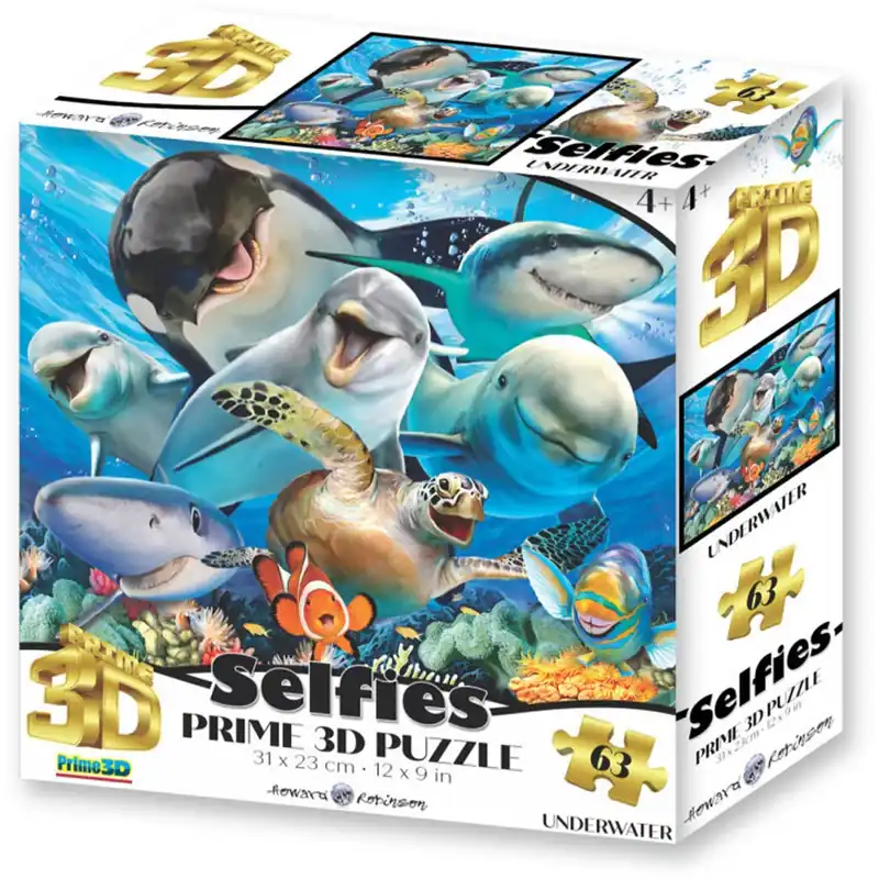 Prime3D Underwater Selfie 63-Piece 3D Puzzle - Rea