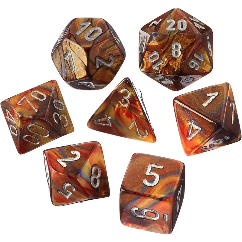 Nytt lägre pris | Chessex Lustrous Mini-Polyhedral 7-Die Set (Gold/Silver)