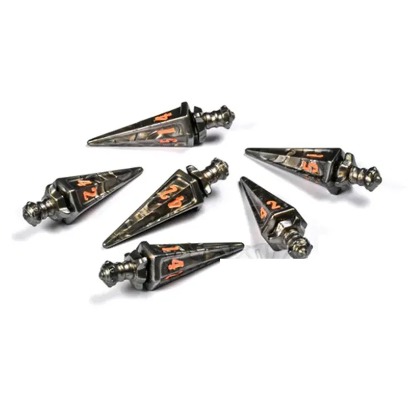 Polyhero Warrior 6d6 Swords Steel Grey - Hög kvalitet