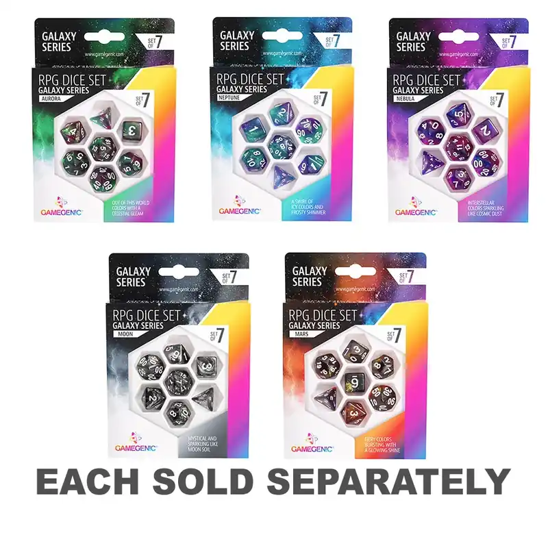 Gamegenic Galaxy Series RPG DICE SET 7st - Extra rabatt