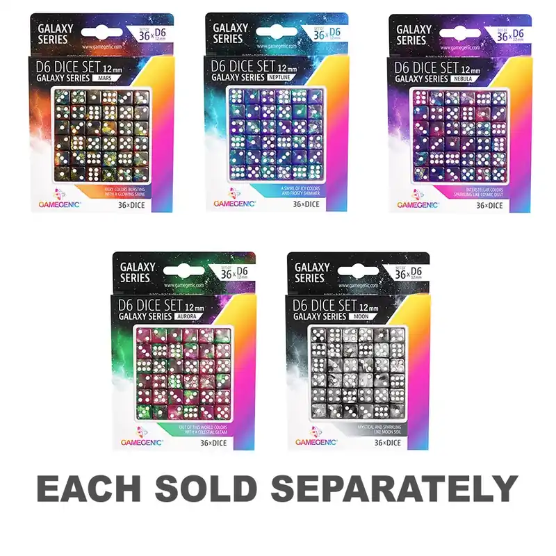 Deal - Gamegenic Galaxy Series D6 Dice Set 12mm (36st)