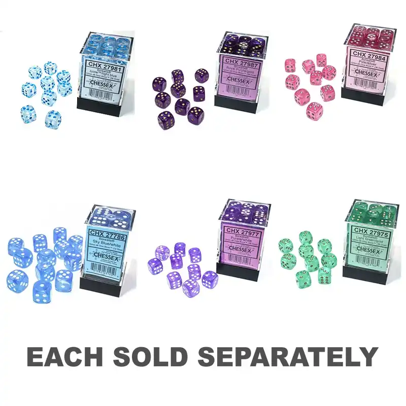 Nytt hos oss | Borealis Chessex 12mm D6 Luminary Dice Block