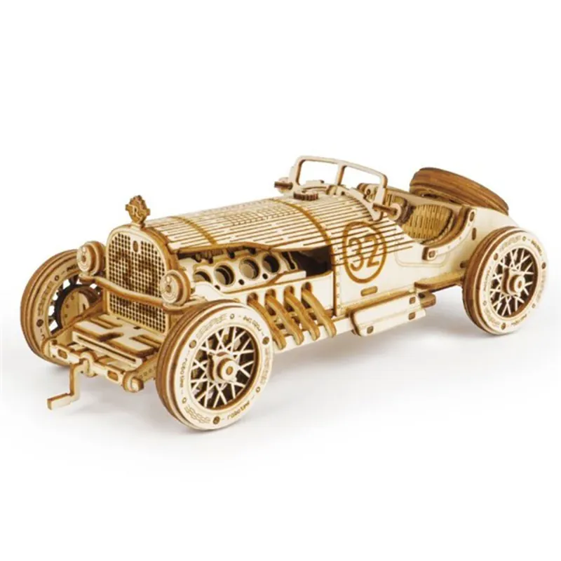 Robotime Grand Pix Car Wood 3D Puzzle Kit 1 16 Skala | Dagens deal