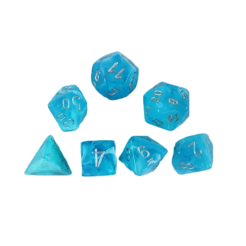 Chessex Polyhedral 7-Die Luminary Sky/Silver Set - Precis lanserat