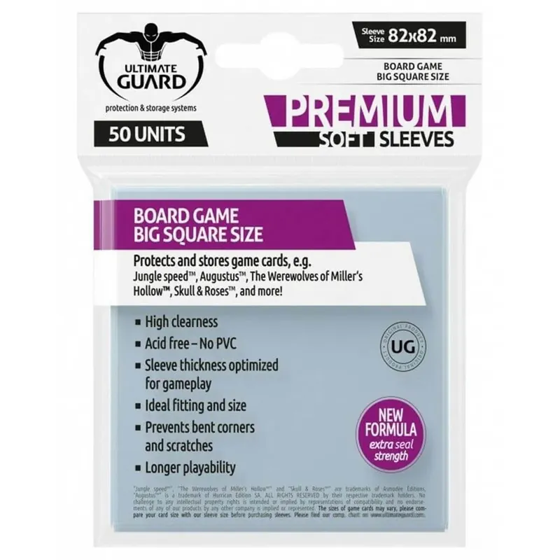 Ultimate Guard Premium Board Game Sleeves Big Square (82x82) | Kundfavorit