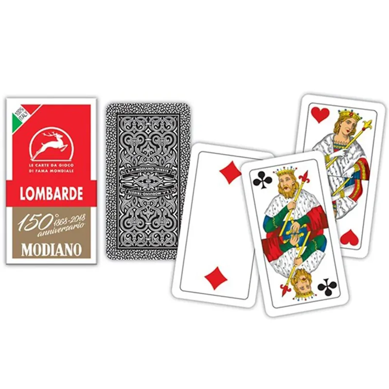 Rabatter | Modiano Lombarde spelkort (rött)