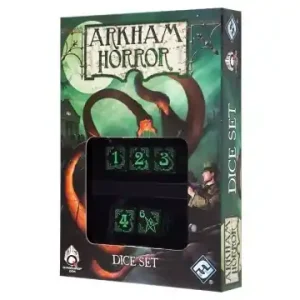 Arkham Horror Dice set - Black and Green - Slutrea