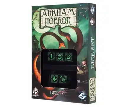 Arkham Horror Dice set - Black and Green - Slutrea