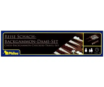 Schack/Chess - Backgammon - Checkers set Resespel med rulle | Tillverkarpris