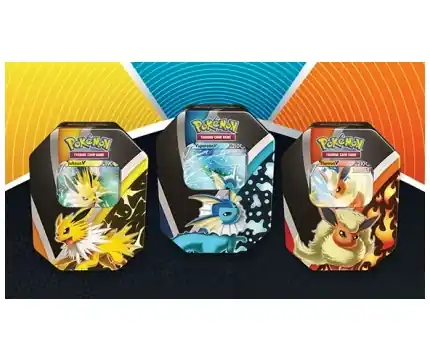 Pokémon TCG Eevee Evolutions Tin - Fall 2021 (Vaporeon V, Jolteon V, or Flareon V) - Expressfrakt